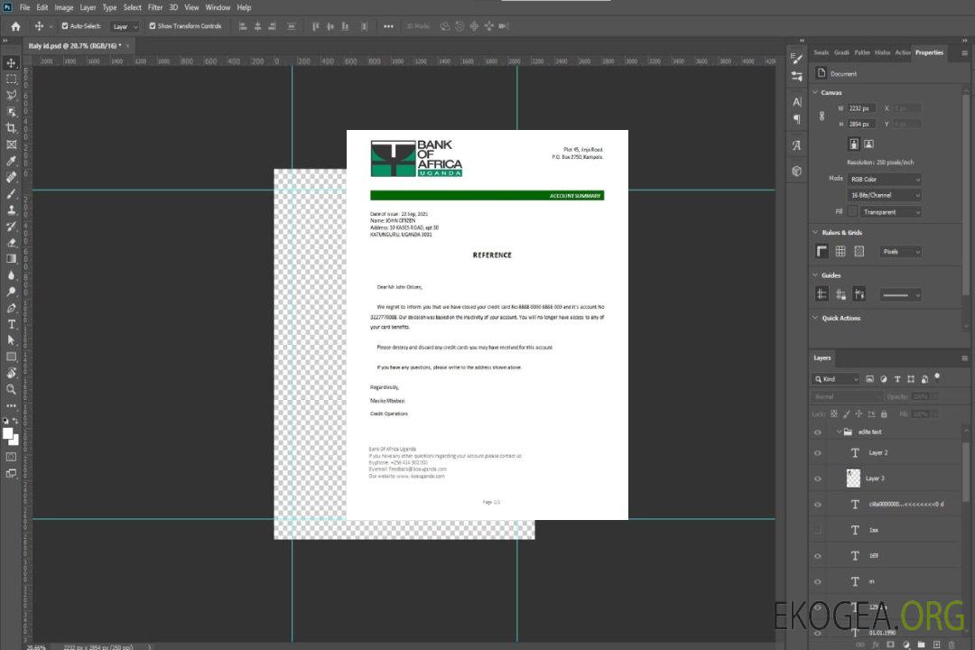 Référence Ouganda , Bank of Africa , closure template Référence Ouganda , Bank of Africa , closure template